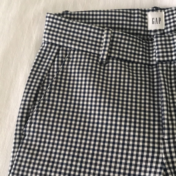 Gap Blue & White Gingham Signature Skinny Ankle crop pants size 2 - Picture 3 of 9